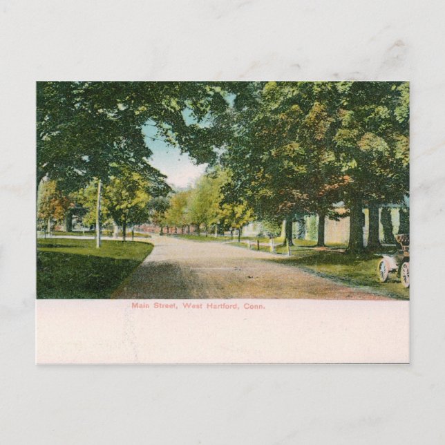 Postal Main St., W. Hartford CT Vintage (Anverso)