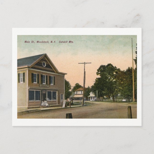 Postal Main St., Woodstock, New York Vintage (Anverso)
