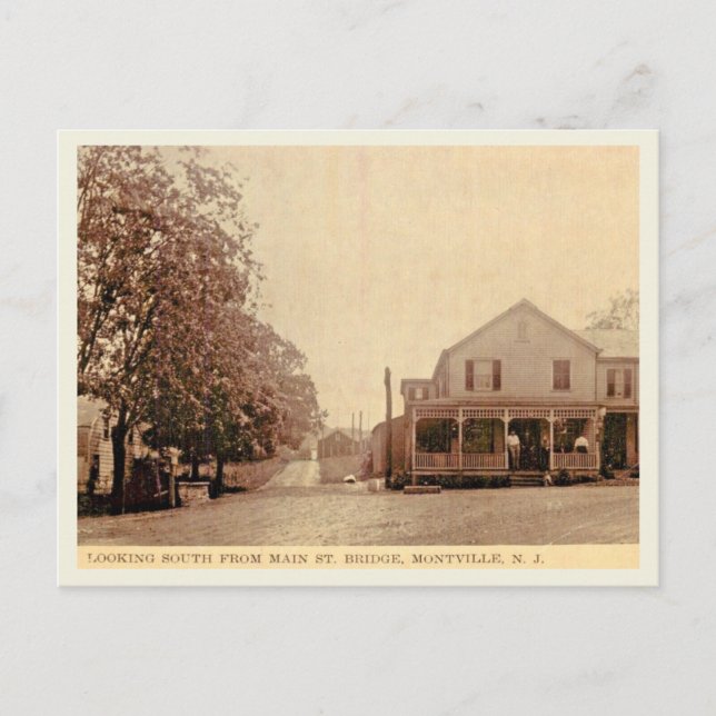 Postal Main Street, Montville NJ c1910 Estilo de época (Anverso)