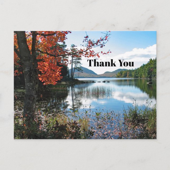 Postal Maine Acadia Lake Landscape Foto Gracias (Anverso)