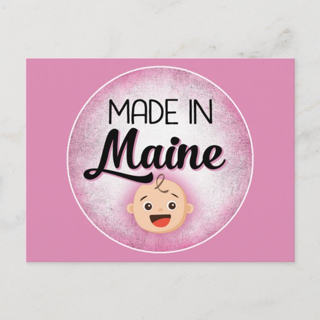Postal Maine Baby Funny Pink Nuevo Chica Postcard (Anverso)