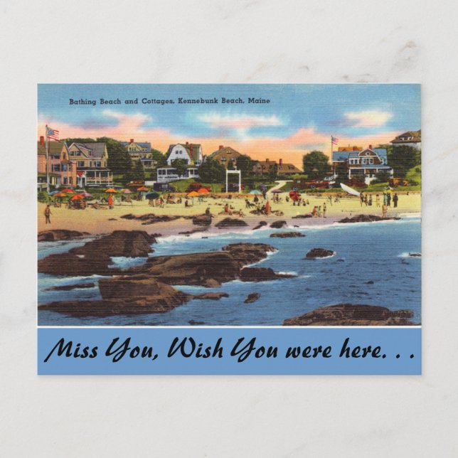 Postal Maine, Beach & Cottages, Kennebunk Beach (Anverso)