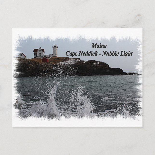 Postal Maine Cape Neddick - Luz Nubble (Anverso)