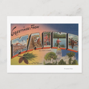 Postal Maine (Capital estatal/Flor)Letra grande