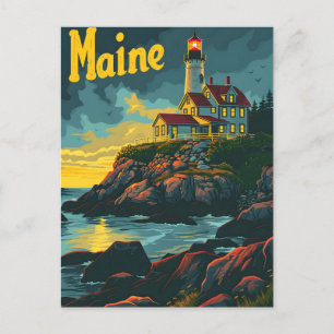 Postal Maine Coastal Beacon: Majestad del faro