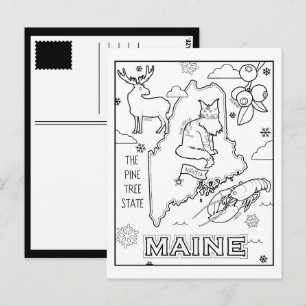 Postal maine collage de color para mí