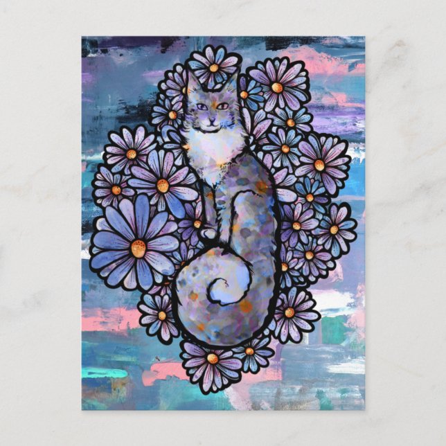 Postal Maine Coon Dilute Calico Cat Purple                (Anverso)
