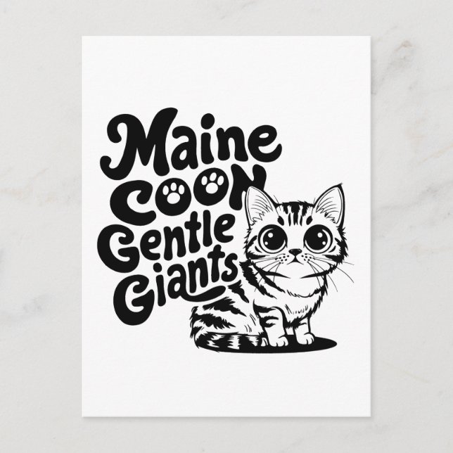 Postal Maine Coon Gentle Giants Cat (Anverso)