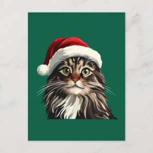 Postal Maine coon, NAVIDADES, gatito, regalos de gatito