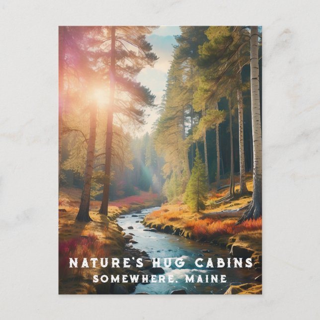 Postal *~* Maine Forest Woods Stream Vacation AP49 (Anverso)