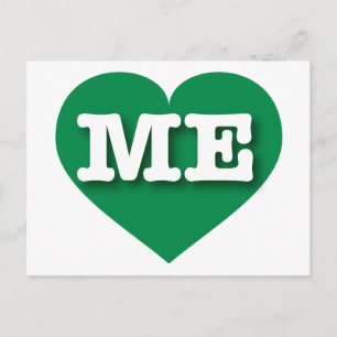 Postal Maine Green Heart - Me amo
