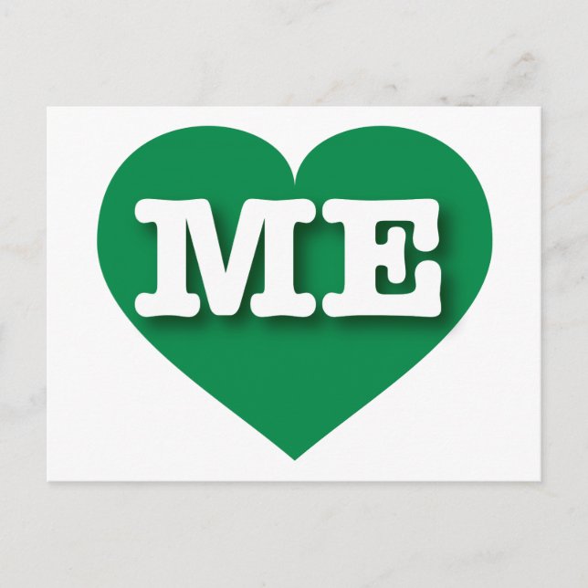 Postal Maine Green Heart - Me amo (Anverso)