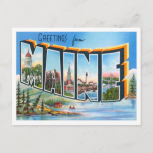 Postal Maine Greetings Desde Estados Unidos