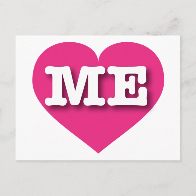 Postal Maine Hot Pink Heart - Me amo (Anverso)