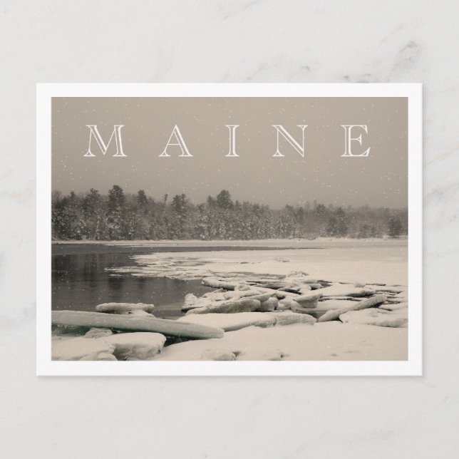 Postal MAINE - Invierno en la bahía (Anverso)