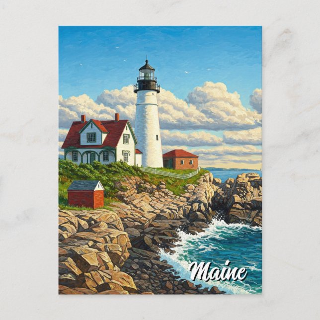 Postal Maine Lighthouse Travel (Anverso)