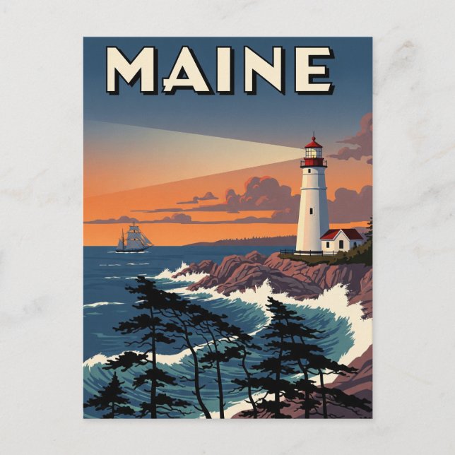 Postal Maine Lighthouse Travel (Anverso)