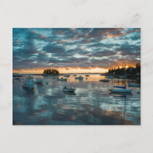 Postal Maine, Newagen, puerto al atardecer 1