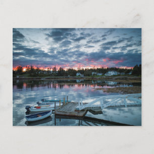Postal Maine, Newagen, puerto deportivo al atardecer 2 2