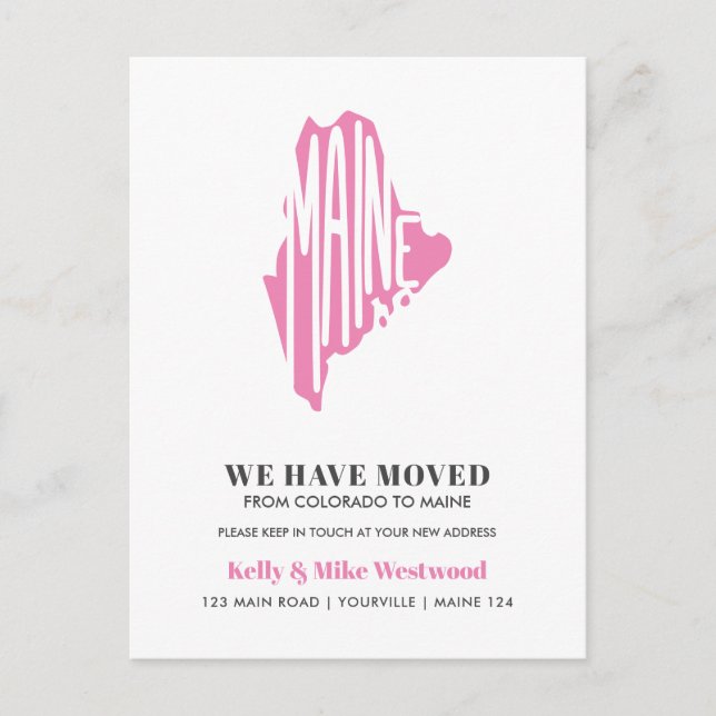 Postal MAINE Nos hemos mudado Nueva dirección Nuevo Hogar (Anverso)