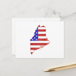 Postal Maine Patriotic State Shaped American Flag