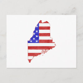 Postal Maine Patriotic State Shaped American Flag