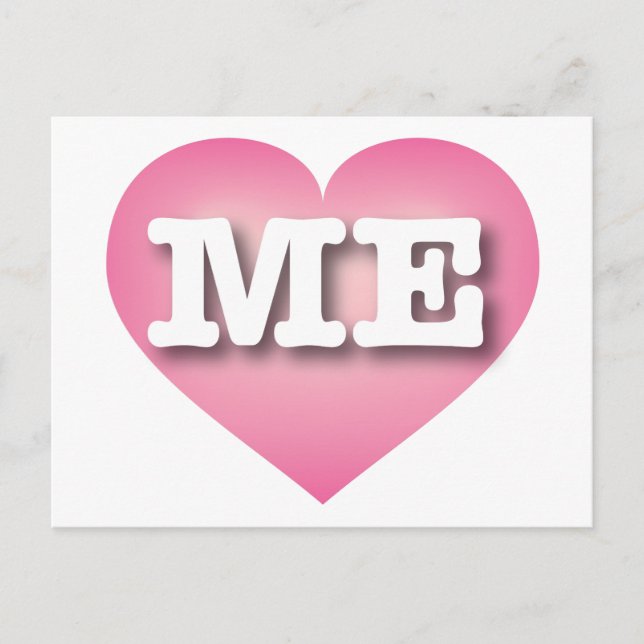 Postal Maine PInk Fade Heart - Me amo (Anverso)