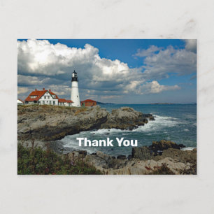 Postal Maine Portland Head Farola Foto Gracias