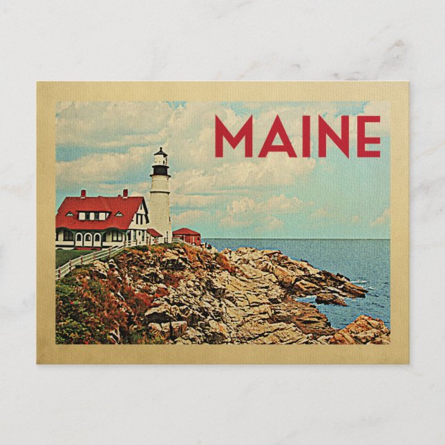 Postal Maine Postcard Vintage Travel (Anverso)