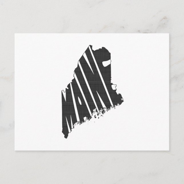 Postal Maine State Name Word Art Black (Anverso)