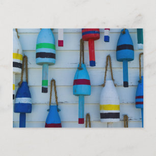 Postal Maine, Stonington, boyas decorativas de langosta