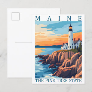 Postal Maine Tree State USA Travel Place