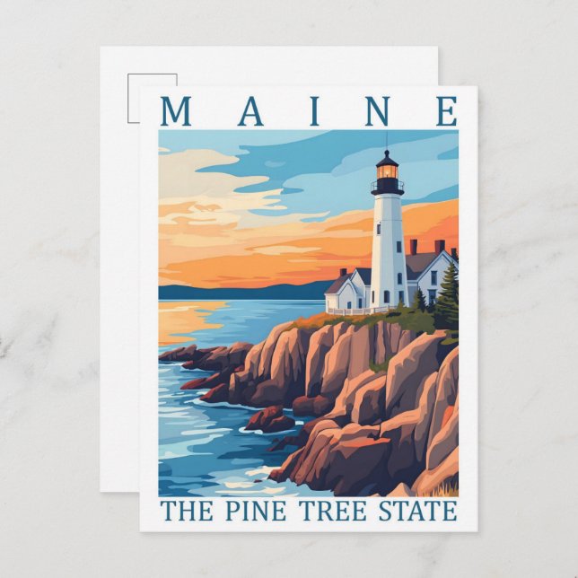 Postal Maine Tree State USA Travel Place (Anverso / Reverso)