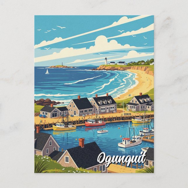 Postal Maine Viajes Ogunquit (Anverso)