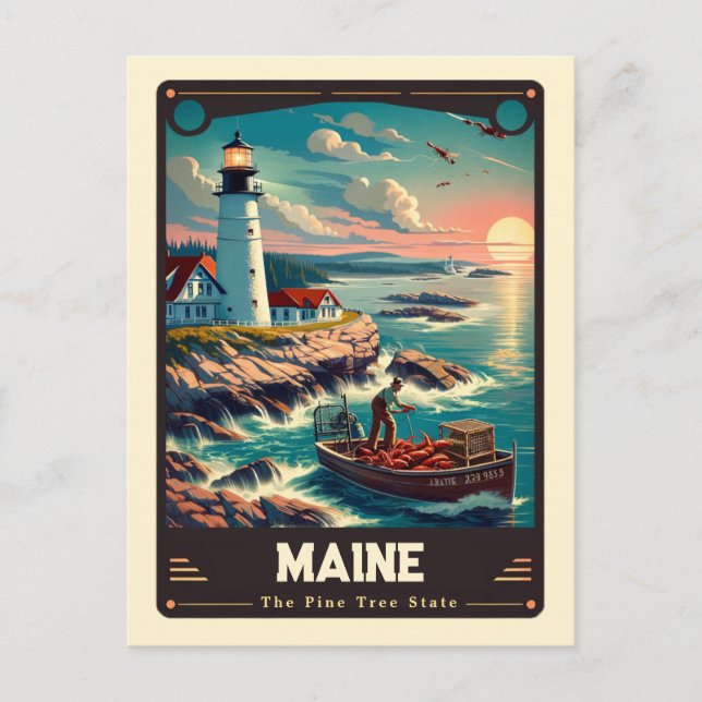 Postal Maine | Vintage patriótico (Anverso)
