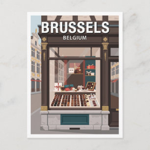 Postal Maison Dandoy y las tiendas de chocolate histórica