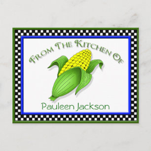 Postal Maíz En Las Cartas De Recetas De La Cob