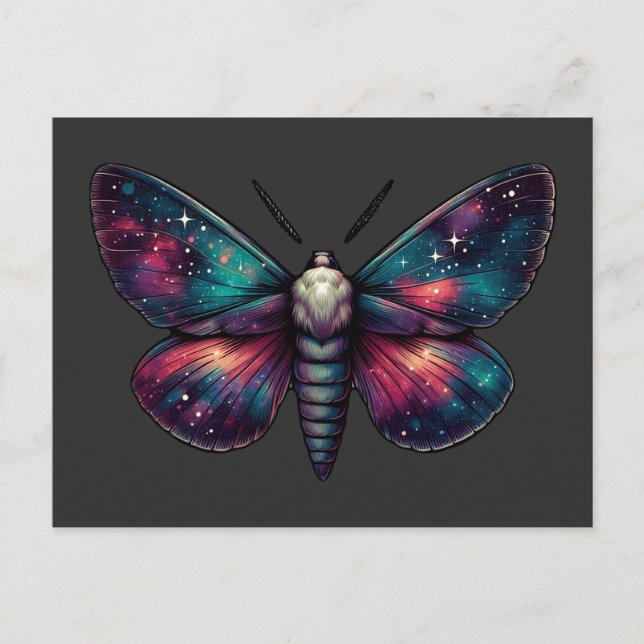 Postal Majestic Celestial Moth - Espacio Místico (Anverso)