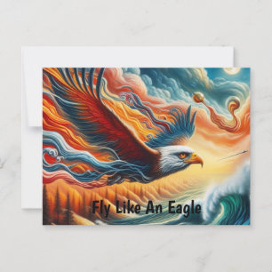 Postal Majestic Eagle Fly Como Un Águila Fantasía Arte