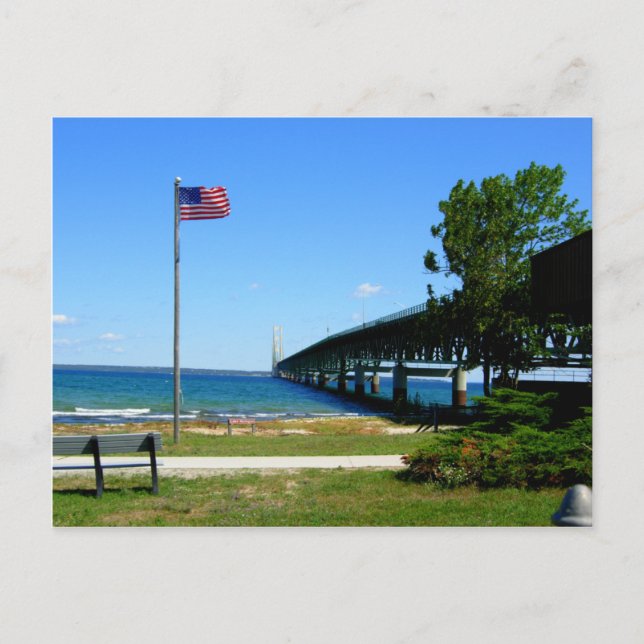 Postal Majestic Mackinaw Bridge (Anverso)