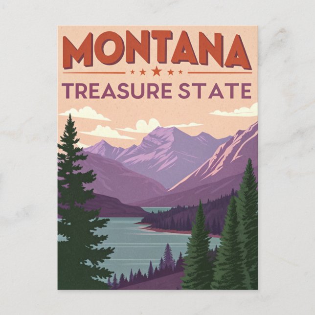Postal Majestic Montana: Treasure State Sunrise (Anverso)