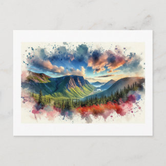 Postal Majestic Mountain Landscape at Sunset,