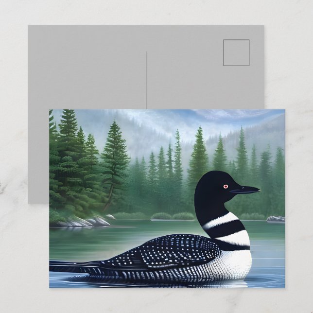 Postal Majestic Northern Wilderness Loon (Anverso / Reverso)