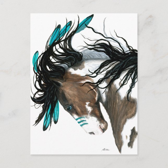 Postal Majestic Pinto Post card Caballo de Bihrle (Anverso)