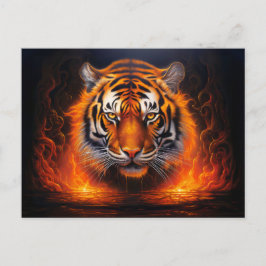 Postal Majestic Tiger Aerógrafo Artístico Zodiaco Chino