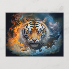 Postal Majestic Tiger Artista chino de zodiaco