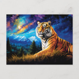 Postal Majestic Tiger Artista chino de zodiaco