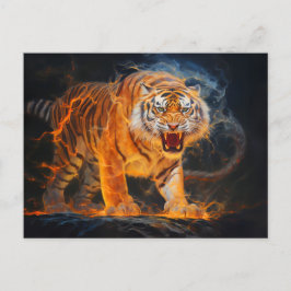 Postal Majestic Tiger Artista chino de zodiaco