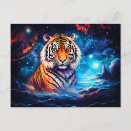 Postal Majestic Tiger Artista chino de zodiaco