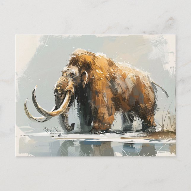 Postal Majestic Wooly Mammoth Ilustracion (Anverso)
